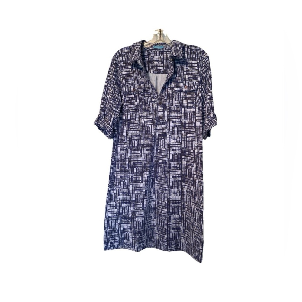 J. McLaughlin Blue and White Midi Dress